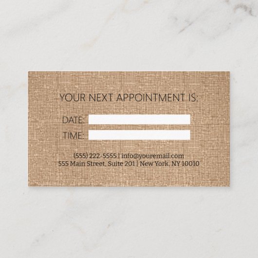 ヘアスエレガントタイリストアポイントメントカード 名刺 (裏面)