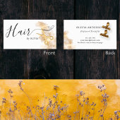 ヘアスエレガントタイリスト髪金ゴールドはさみ白黒 名刺