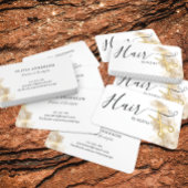 ヘアスエレガントタイリスト髪金ゴールドはさみ白黒 名刺