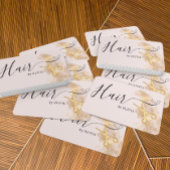 ヘアスエレガントタイリスト髪金ゴールドシックピンク 名刺