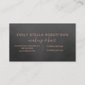 ヘアスクリプトタイポグラフィバラ金ゴールドブラック水彩 名刺 (裏面)