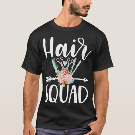 ヘアスクワイおもしろいート美容師 Tシャツ (正面)