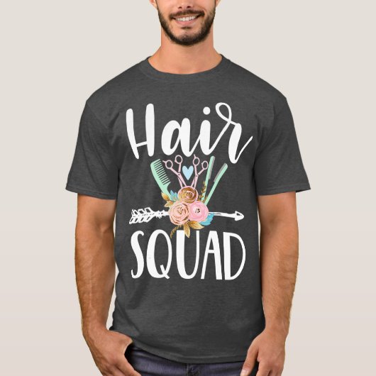 ヘアスクワイおもしろいート美容師 Tシャツ (正面)