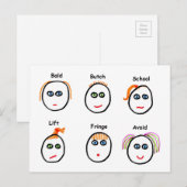 ヘアスタイおもしろいル ポストカード (正面/裏面)