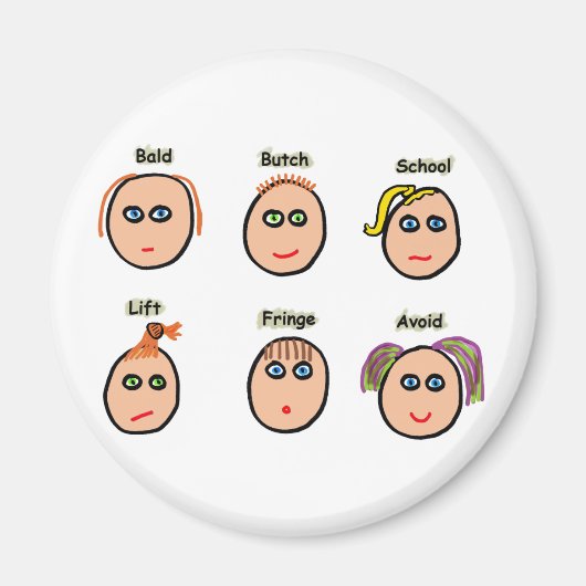 ヘアスタイおもしろいル マグネット (正面)