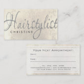 ヘアスタイフェイクス銀グリッターアポイントメントカード 予約カード (正面/裏面)