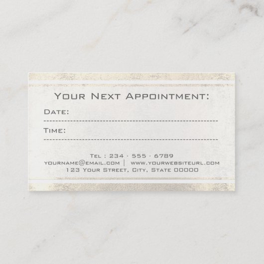 ヘアスタイフェイクス銀グリッターアポイントメントカード 予約カード (裏面)