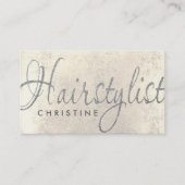 ヘアスタイフェイクス銀グリッターアポイントメントカード 予約カード (正面)