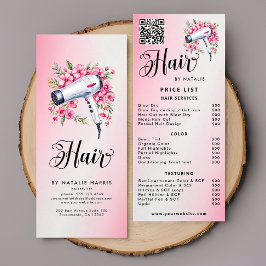 ヘアスタイモダンリスト水彩フローラヘアドライヤー ラックカード