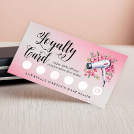 ヘアスタイモダンリスト水彩フローラヘアドライヤー ロイヤリティカード