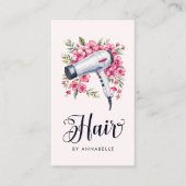 ヘアスタイモダンリスト水彩フローラヘアドライヤー 名刺 (正面)