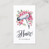 ヘアスタイモダンリスト水彩フローラヘアドライヤー 名刺 (正面)