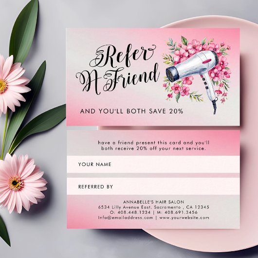 ヘアスタイモダンリスト水彩フローラヘアドライヤー 紹介カード