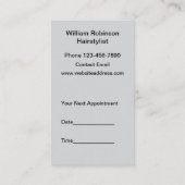 ヘアスタイリはっきりしたスモダント新アポイントメントカード 名刺 (裏面)