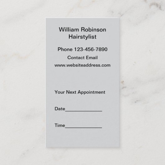 ヘアスタイリはっきりしたスモダント新アポイントメントカード 名刺 (裏面)