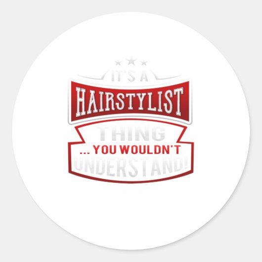 ヘアスタイリストおもしろい理容師最高のギフトアイディアメンズウォーム ラウンドシール (正面)