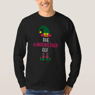 ヘアスタイリストのエルフ ファミリーマッチング グループ クリスマス ウォ Tシャツ