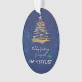 ヘアスタイリストのクリスマスツリー オーダーメイド 名前入り オーナメント (正面)