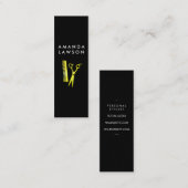 ヘアスタイリストのシックな緑のシアーズとコーム スキニー名刺 (正面/裏面)