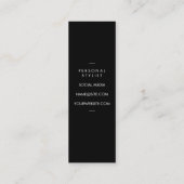 ヘアスタイリストのシックな緑のシアーズとコーム スキニー名刺 (裏面)