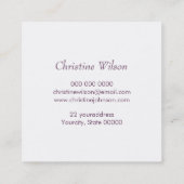 ヘアスタイリストのパステル色パターン スクエア名刺 (裏面)