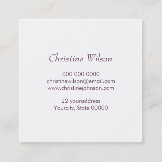 ヘアスタイリストのパステル色パターン スクエア名刺 (裏面)