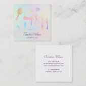 ヘアスタイリストのパステル色パターン スクエア名刺 (正面/裏面)