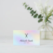 ヘアスタイリストのパステル色 名刺 (スタンド正面)