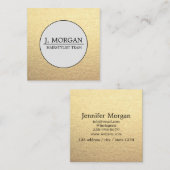 ヘアスタイリストのヘアドレッサーモダン金ゴールドブラック スクエア名刺 (正面/裏面)