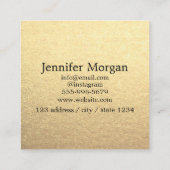 ヘアスタイリストのヘアドレッサーモダン金ゴールドブラック スクエア名刺 (裏面)