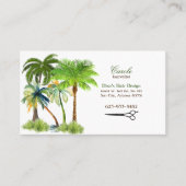 ヘアスタイリストのヤシの木&はさみ名刺 名刺 (正面)