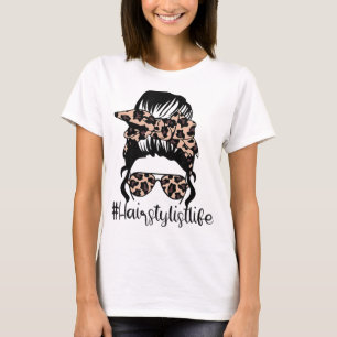 ヘアスタイリストのライフママMessyおもしろい Bun母の日 Tシャツ