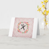 ヘアスタイリストの誕生日カード カード (黄色い花)