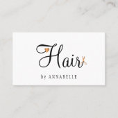 ヘアスタイリストの髪のサロングラム金ゴールドメタリックシック 名刺 (正面)