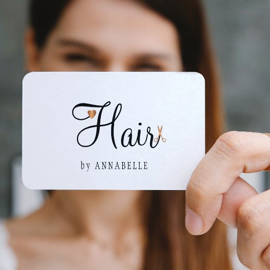 ヘアスタイリストの髪のサロングラム金ゴールドメタリックシック 名刺