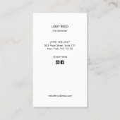 ヘアスタイリストはさみサロンシンプルライトピンク 名刺 (裏面)