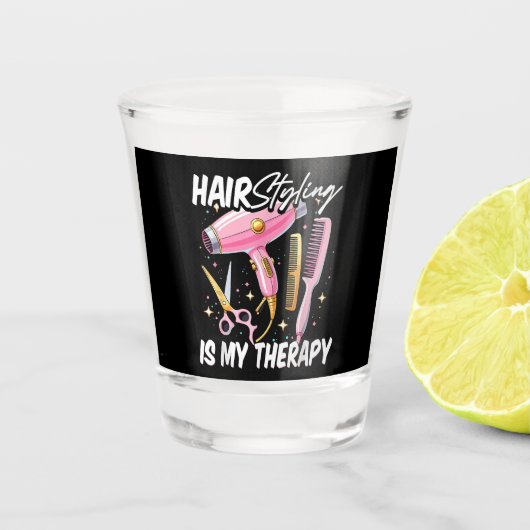 ヘアスタイリストは私の癒し ショットグラス (正面)