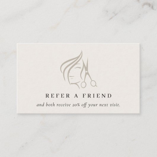 ヘアスタイリストアイボリー髪のハサミ友人を参照 名刺 (正面)