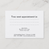 ヘアスタイリストアポイントメントカード 予約カード (裏面)