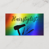 ヘアスタイリストカラフルトレンディーアポイントメントアラーム 名刺 (正面)