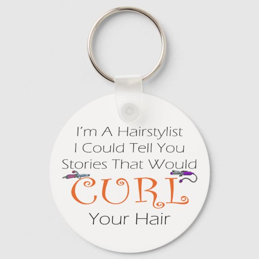 ヘアスタイリストカールのヘア キーホルダー (正面)