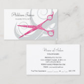 ヘアスタイリストガーリーピンクシザーズカールアポイントメント 予約カード (正面/裏面)