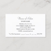 ヘアスタイリストガーリーピンクシザーズカールアポイントメント 予約カード (裏面)