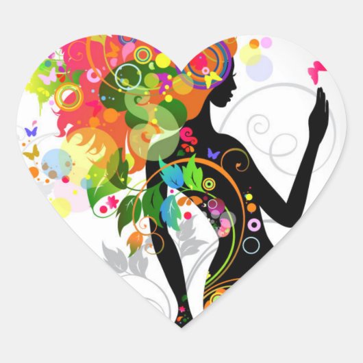 ヘアスタイリストグラフィック ハートシール (正面)