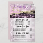 ヘアスタイリストグリッターとGlamサービスと価格設定 (正面/裏面)