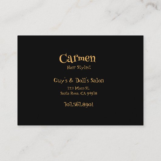 ヘアスタイリストサッシヘアサロン名刺 名刺 (裏面)