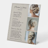 ヘアスタイリストサロンサービス価格表 ベージュ 台座サイン (正面)
