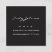 ヘアスタイリストシアースピンクの水色 スクエア名刺 (裏面)