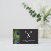 ヘアスタイリストシアーズピーコックプリント 名刺 (スタンド正面)