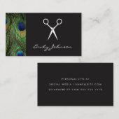 ヘアスタイリストシアーズピーコックプリント 名刺 (正面/裏面)